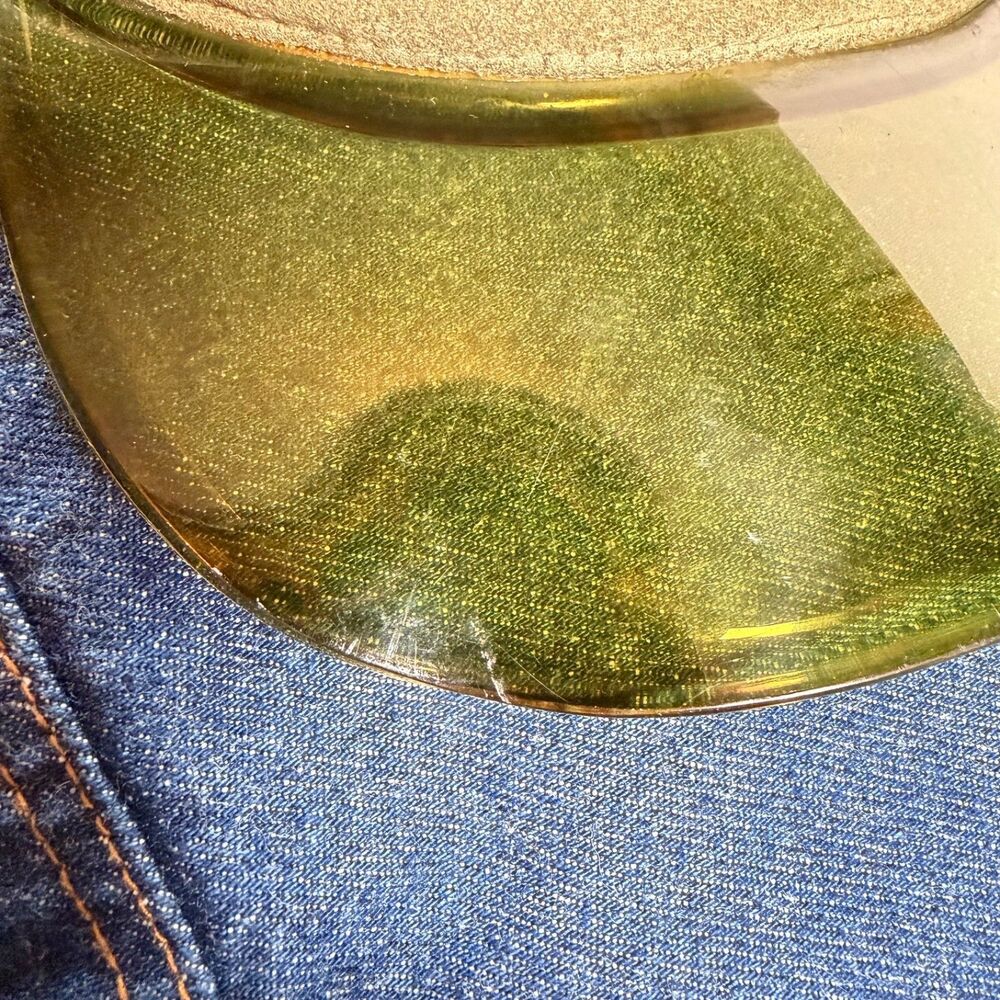 Vintage Von Dutch Sage Green Suede UV400 Clear Visor Trucker Hat Y2K Rare - Picture 13 of 16